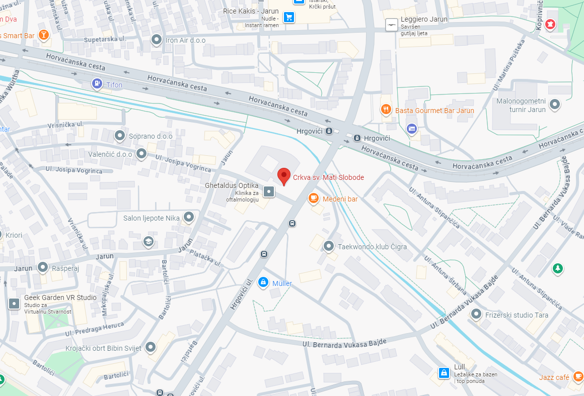 Mapa Osijek - Crkva sv. Mati Slobode